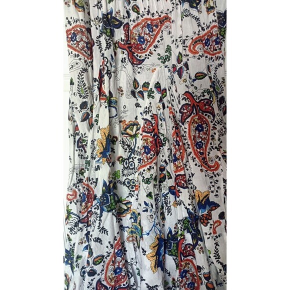 Chelsea & Theodore Smocked Waist Midi Skirt Size XL Floral Boho Gypsy Hippie - Picture 6 of 7